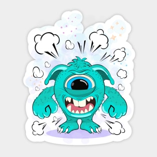 Cool Angry Monster Sticker